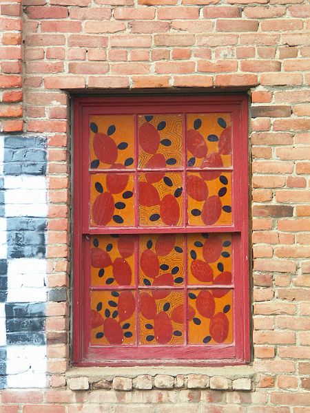 windoworange-redpict5-w.jpg - #0116_Red Catcus Window in SIlver City, New Mexico