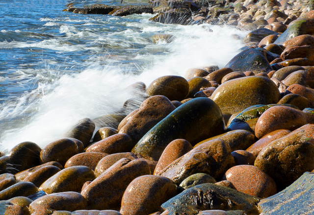 Boulders_Waves_Acadia_201410103202.jpg - "Waves on Rocks" - Ocean waves breaking over very large rocks, Acadia Natianal Park, ME.