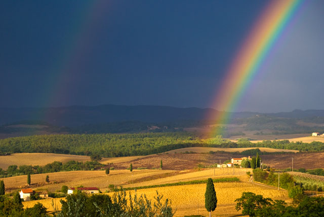 Rainbow_DSC06752.jpg - #0226_Rainbow out our kitchen window, Pienza, Italy.
