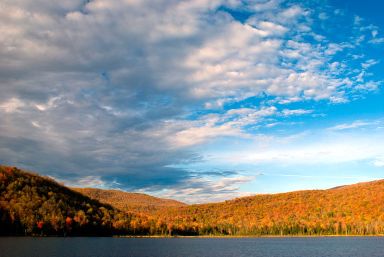 LongPond_DSC04687.jpg - #0173_Threatining sky, Long Pond in Fall, Belvidere Corners, Vermont.